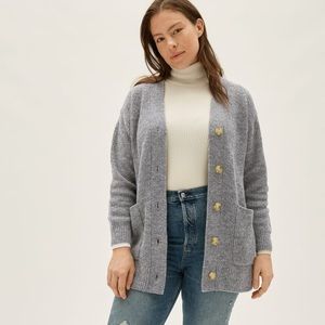 Everlane The Oversized Alpaca Cardigan Heathered Stone Women’s Medium